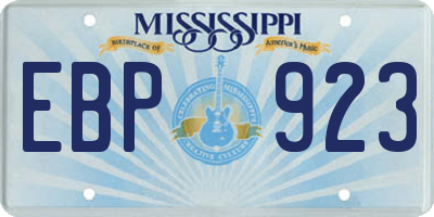 MS license plate EBP923