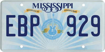 MS license plate EBP929