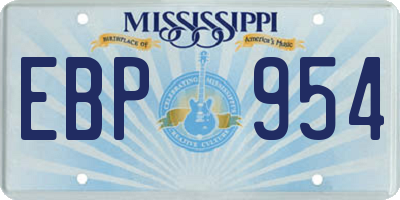 MS license plate EBP954