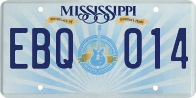 MS license plate EBQ014