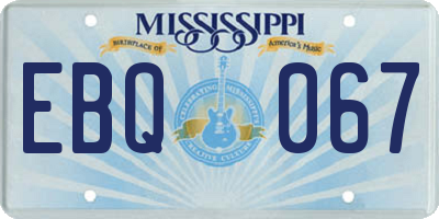 MS license plate EBQ067