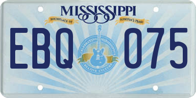 MS license plate EBQ075