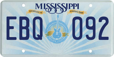 MS license plate EBQ092