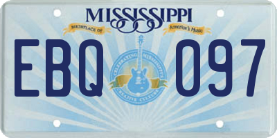 MS license plate EBQ097