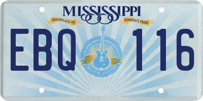 MS license plate EBQ116