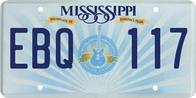 MS license plate EBQ117