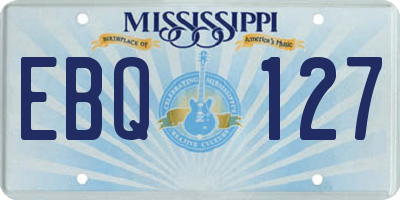 MS license plate EBQ127