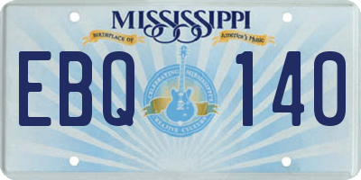 MS license plate EBQ140
