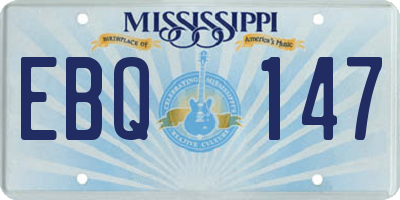 MS license plate EBQ147