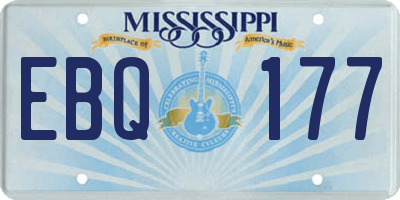 MS license plate EBQ177