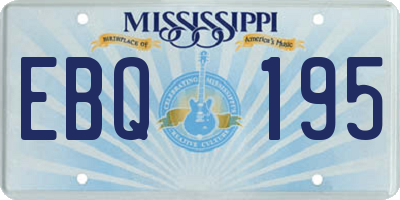 MS license plate EBQ195