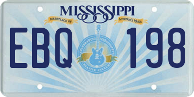 MS license plate EBQ198