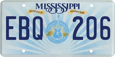 MS license plate EBQ206