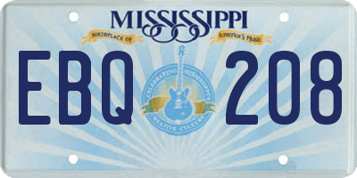MS license plate EBQ208