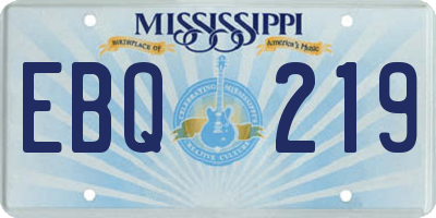 MS license plate EBQ219