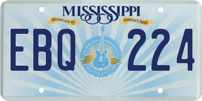 MS license plate EBQ224