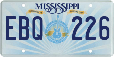MS license plate EBQ226