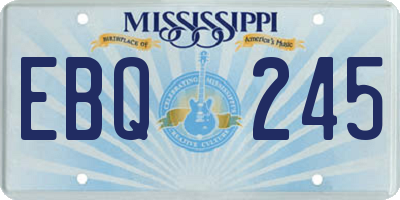 MS license plate EBQ245