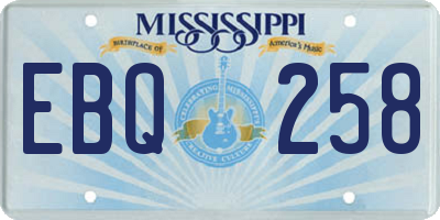 MS license plate EBQ258