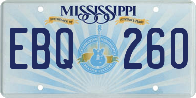 MS license plate EBQ260