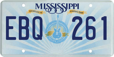 MS license plate EBQ261