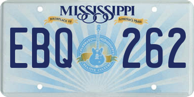 MS license plate EBQ262