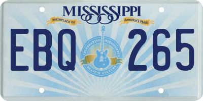 MS license plate EBQ265