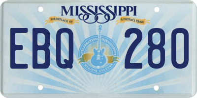 MS license plate EBQ280
