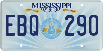 MS license plate EBQ290