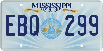 MS license plate EBQ299