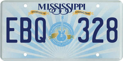 MS license plate EBQ328