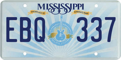 MS license plate EBQ337