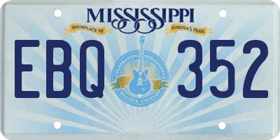 MS license plate EBQ352