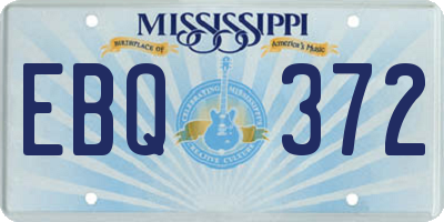 MS license plate EBQ372
