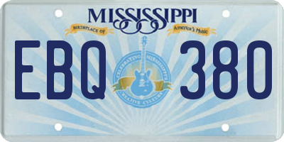 MS license plate EBQ380