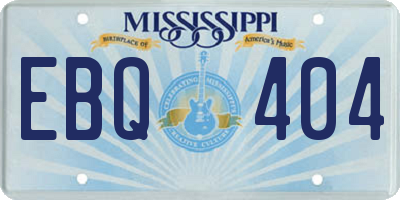 MS license plate EBQ404
