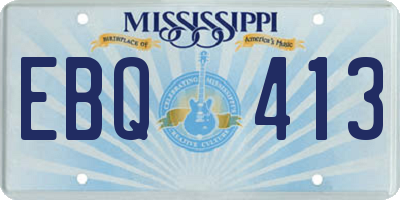 MS license plate EBQ413