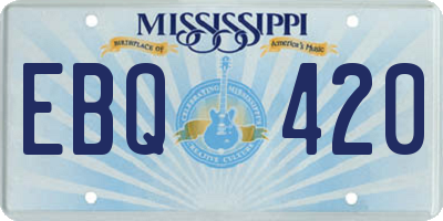 MS license plate EBQ420