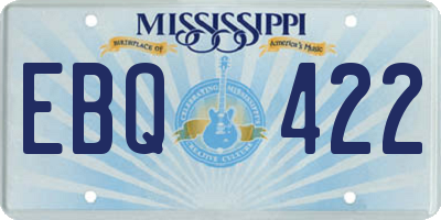 MS license plate EBQ422