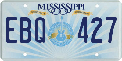 MS license plate EBQ427