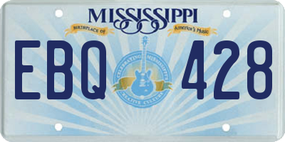 MS license plate EBQ428