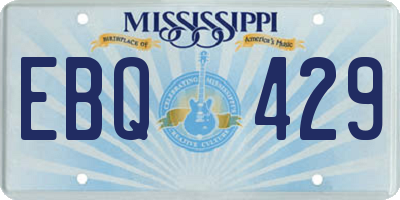 MS license plate EBQ429
