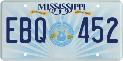 MS license plate EBQ452