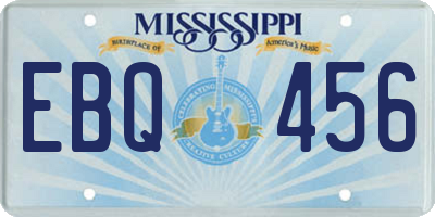 MS license plate EBQ456
