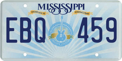 MS license plate EBQ459