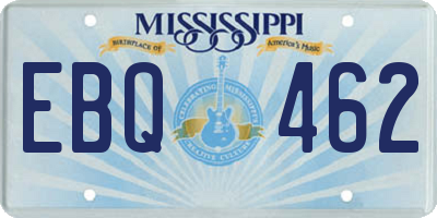 MS license plate EBQ462