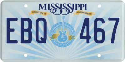 MS license plate EBQ467