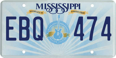 MS license plate EBQ474
