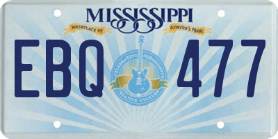 MS license plate EBQ477