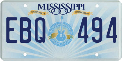 MS license plate EBQ494